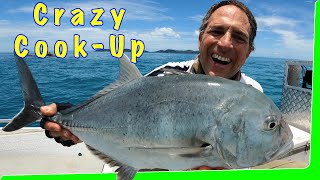 Wild crazy cooking on a small boat! - Catch n Cook - Solo Boat camping - EP.577