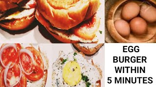 quick and easy egg burger recipe /  egg burger recipe without cheese  no oven by zeeshziya vlogs