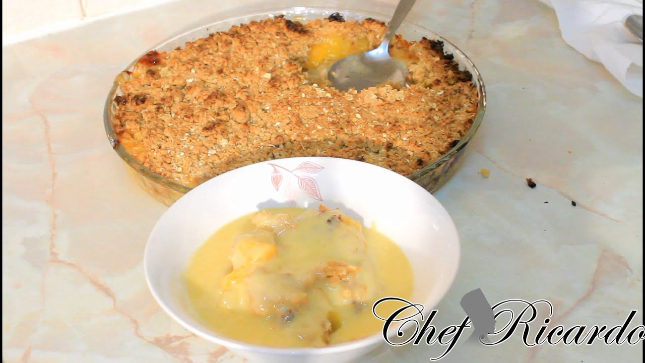 Jamaican Fruit Crumble Served With Vanilla Custard Recipes By Chef