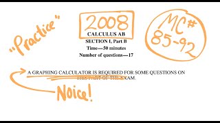 Visca AP Calculus AB 2008 Exam Problems 85-92
