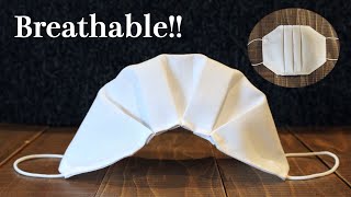 Box Pleated Breathable  Face Mask Tutorial｜DIY Fabric Mask