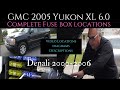 2005 GMC Yukon Denali XL 6.0 | Complete Fuse Box and Relay location with Video Location and Diagrams