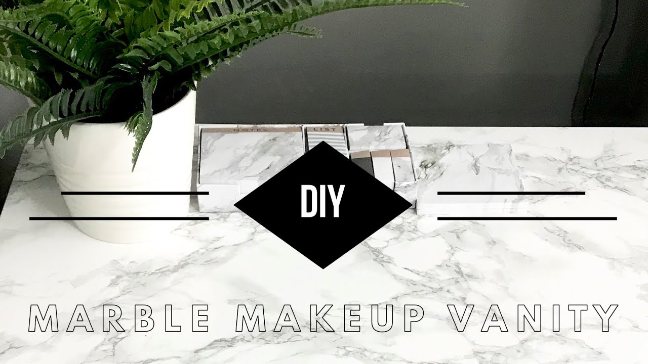 DIY MARBLE MAKEUP VANITY Beauty Room Tour Series Pt. 1 YouTube