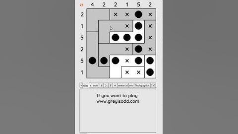 Grey is Odd - Today grids. Solution level 2 6X6 dated 04-07-2024