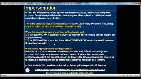Anonymous authentication and asp net impersonation Part 86