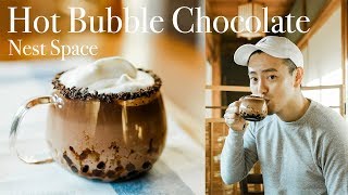 【至高のチョコスイーツ誕生！】#030 ホットタピオカ・チョコレート // How To Make Hot Bubble Chocolate / English Subtitles