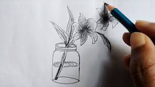 Beautiful Flower Vase Pencil Drawing | Easy Shading Art Tutorial for Beginners #drawing #viralvideo 