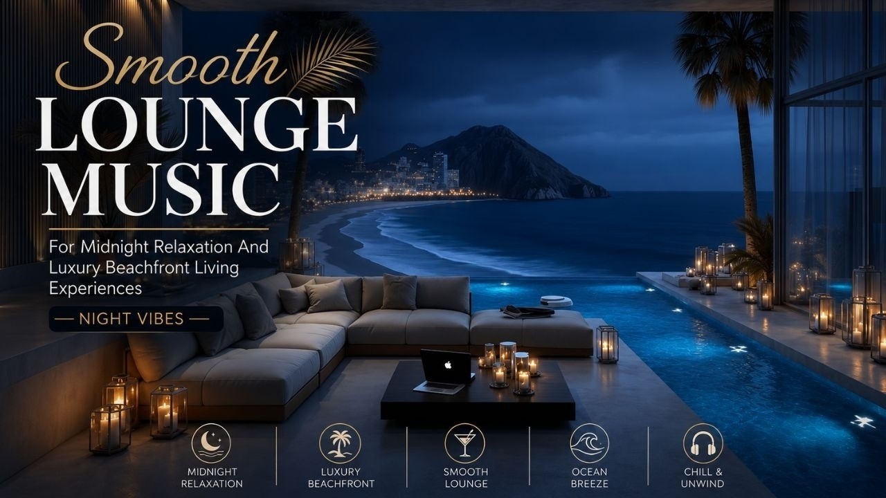 Cover Smooth Lounge Music For Midnight Relaxation And Luxury Beachfront Living Experiences | Night Vibes