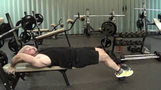 Ab-Leg raises on flat bench weighted