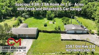 Spacious 4BR Home • Creek • 5-Car Garage • 1.6± Acres – Bid Online Until July 28th, 2026