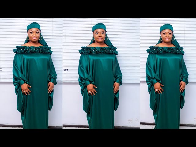 Off Shoulder Cowl Kaftan [BUBU] with Ruffles - YouTube