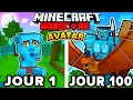 Jai survcu 100 jours en tant que avatar dans hardcore minecraft