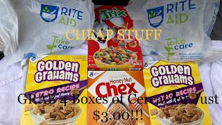 My RiteAid QUICK Trip GRAB 4 Boxes of Cereal For JUST $3.00! Easy All Digital Deal with Explanation!