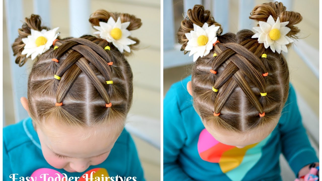 Cascading Weaved Elastics Little Girl Hairstyle YouTube