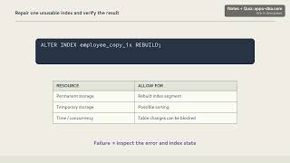 Oracle DBA Lesson 59 Part 2 — Repair an Unusable Index and Verify Its Role
