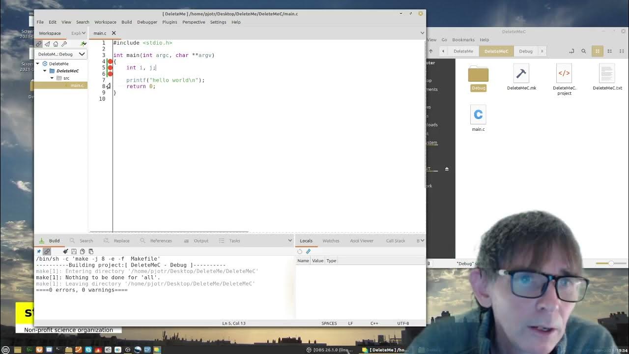 How to use CodeLite to debug C programs - YouTube