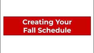 Exploratory Studies Self-Registration: Creating Your Fall Schedule