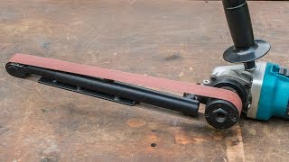 Angle grinder hack, large homemade power file belt sander