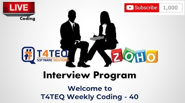 T4TEQ Weekly Coding - 40 - Zoho Interview question. Substring program