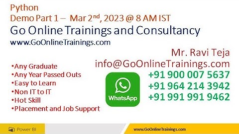 01 Python Demo Part 1 - Mar 2nd 2023 | Bhaskar Jogi | Go Online Trainings | 90000 75637