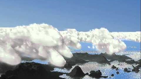 Flying between simple voxel clouds. Heightmap below.