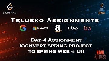 JAVA SPRING TO SPRING WEB || Assignment Day - 4|| @Telusko  || Macbook contest