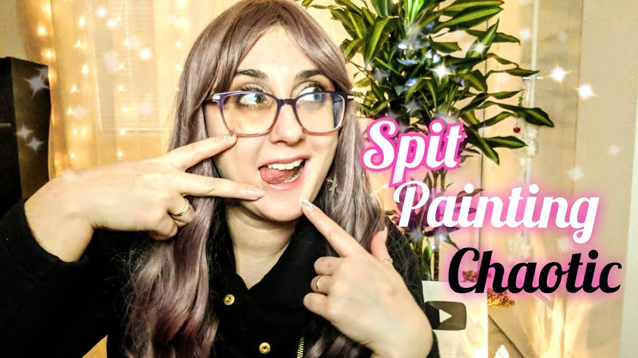 ASMR Spit Painting Fast, Chaotic Makeup Roleplay (Miss Manganese Inspired)