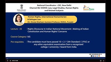 HuR-L33-RightsDiscours inIndianNationalMovement:Making ofIndian Constitution andHumanRights’Concerns