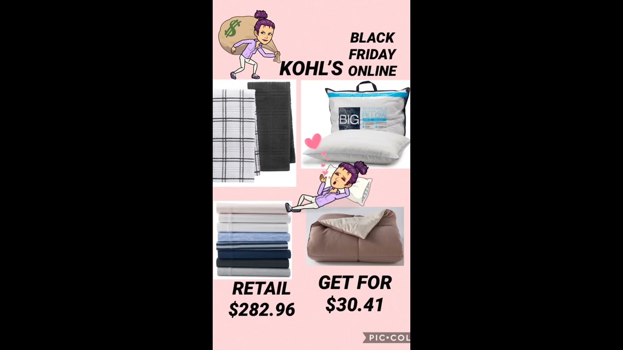 BLACK FRIDAY AT KOHL’S $30.41 FOR $282.96 OF SHEETS, COMFORTER, PILLOW & DISH TOWELS