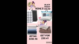 BLACK FRIDAY AT KOHL’S $30.41 FOR $282.96 OF SHEETS, COMFORTER, PILLOW & DISH TOWELS