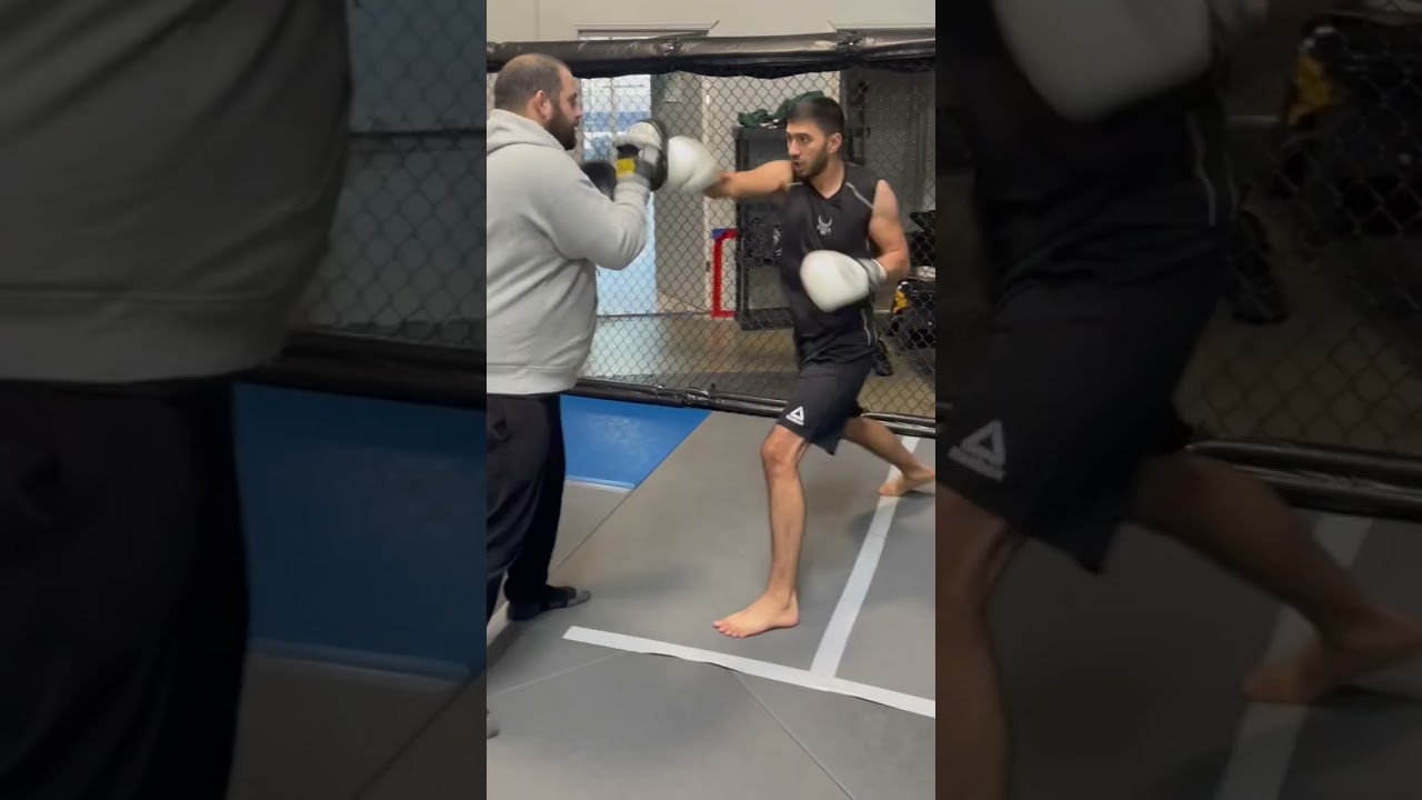 Eraj Aliev pad work with Coach Gokor. 
