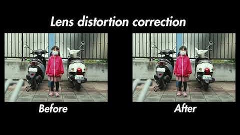 Lens distortion correction.