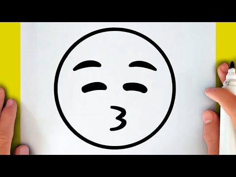 HOW TO DRAW THE KISSING EMOJI