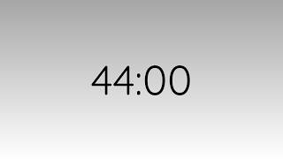 44 Minute Countdown | Minimal Timer (silver & black)