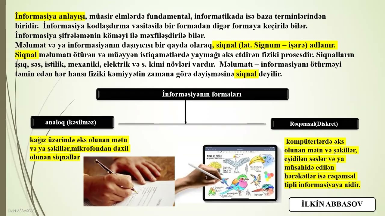 ilk anlayışlar  dərs 1