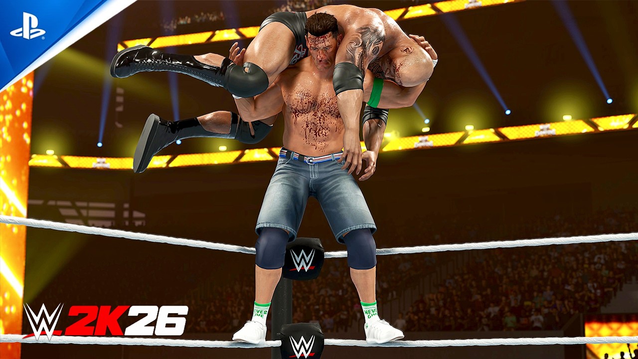 WWE 2K26 - John Cena Vs The Rock | Tables Match - PS5 [4K 60FPS] - YouTube
