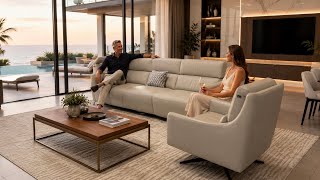 Natuzzi Editions Greg C200  Leather Power Recliner Sofa & Matching Swivel Chair | Le Mans Leather