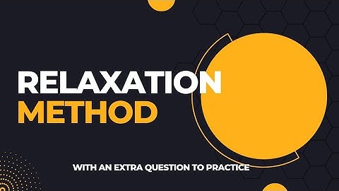 Relaxation method in numerical methods