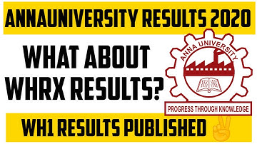 WHRX? | Annauniversity Results 2020 | WH1 | WHRX | Results