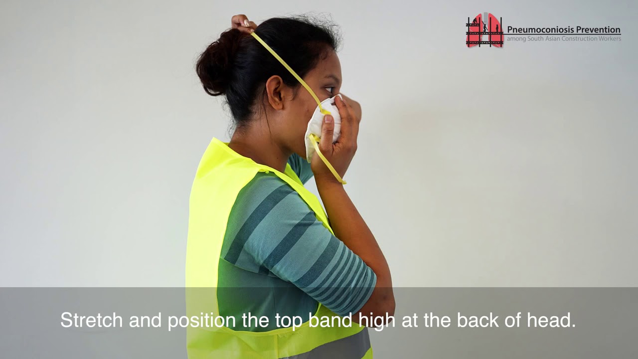 Steps of putting on disposable respirator N95 (English version) - YouTube