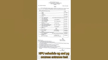 HPU Entrance exams schedule for the Undergraduate (ug) and postgraduate (pg) courses (2025 - 2026)