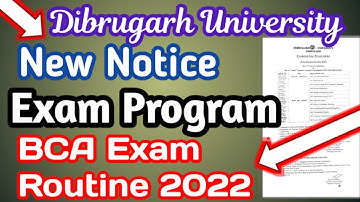 Dibrugarh University New Notice| BCA Exam Program 2022