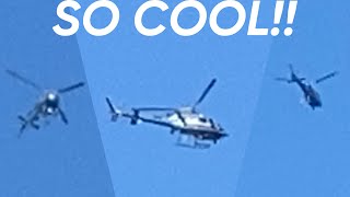 United States EBRPD Police Department Airbus Helicopters H125 going around right