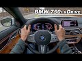 Hustling BMW's 523hp Land Yacht - 2021 750i xDrive POV Review (Binaural Audio)