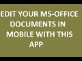 How to edit word document on  smartphone in english