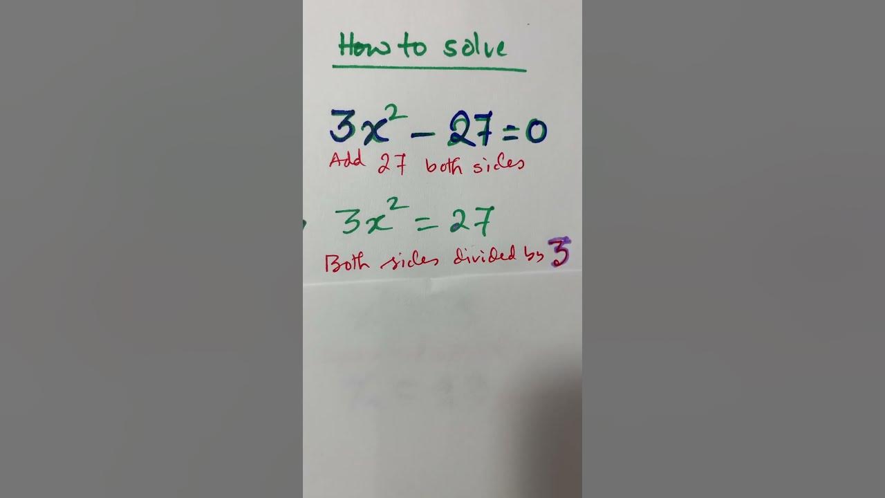 shortvideo-algebra-how-to-solve-3x-2-27-0-youtube