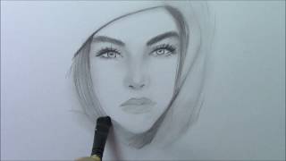 Kolay kız yüzü çizimi - how to draw a girl step by step pencil sketch