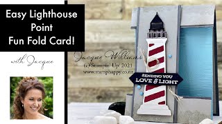 Easy Lighthouse Point Fun Fold Card!