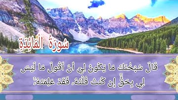 سورة المائدة أية رقم (109) إلى نهاية السورة أية رقم (120) بصوت القارئ وديع اليمني..