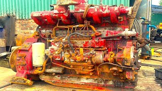 Restoration Of CAT 966E Full Engine Wheel Loader // World Master CAT 6 Cylinder Engine Repair